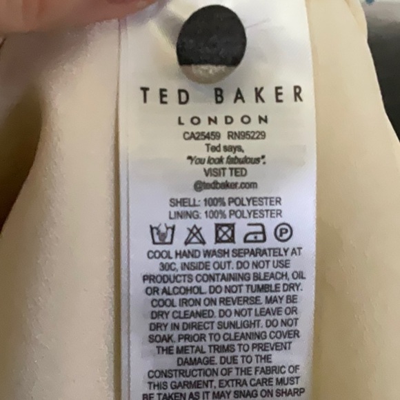 NWT Ted Baker Warrenn Printed Button Through Cami Dress Midi Size 4 Dusky Pink - Picture 13 of 13